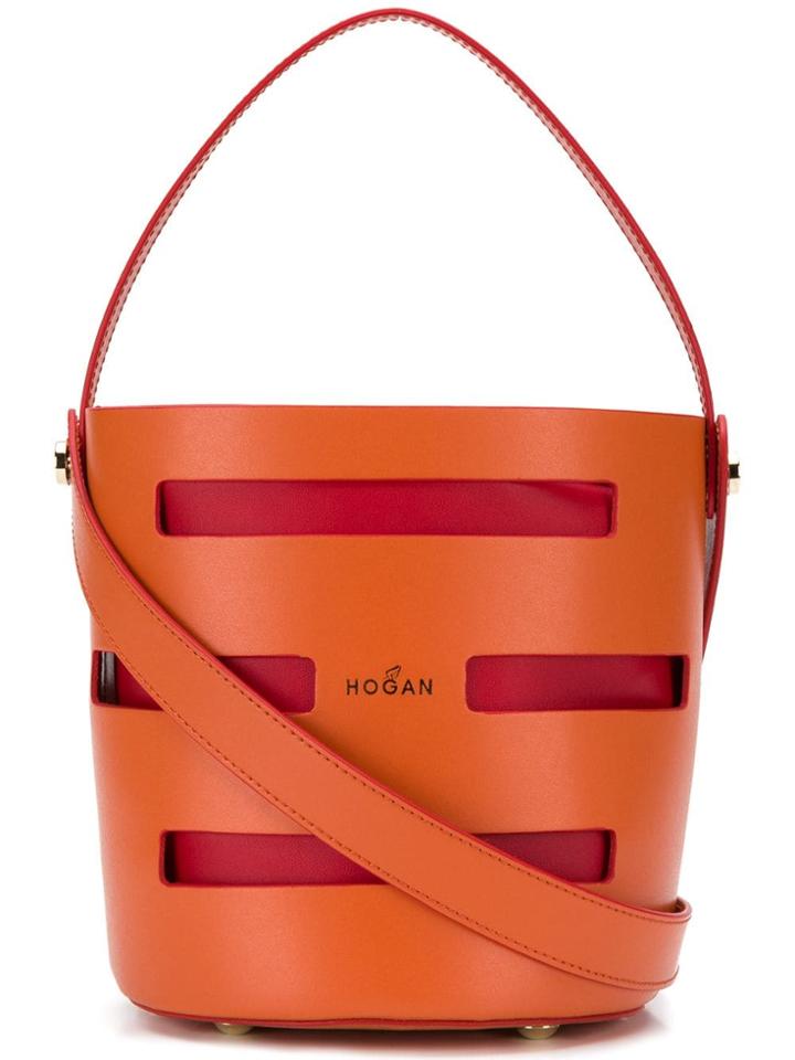 Hogan Logo Bucket Bag - Orange