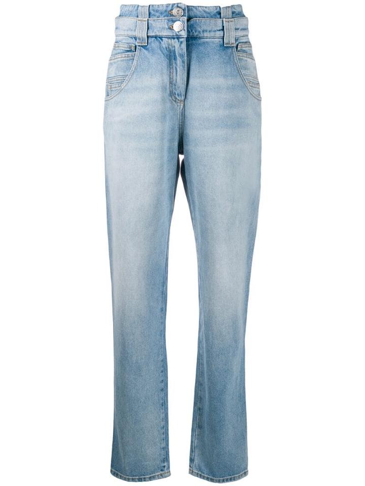 Balmain Layered Waist Loose Jeans - Blue