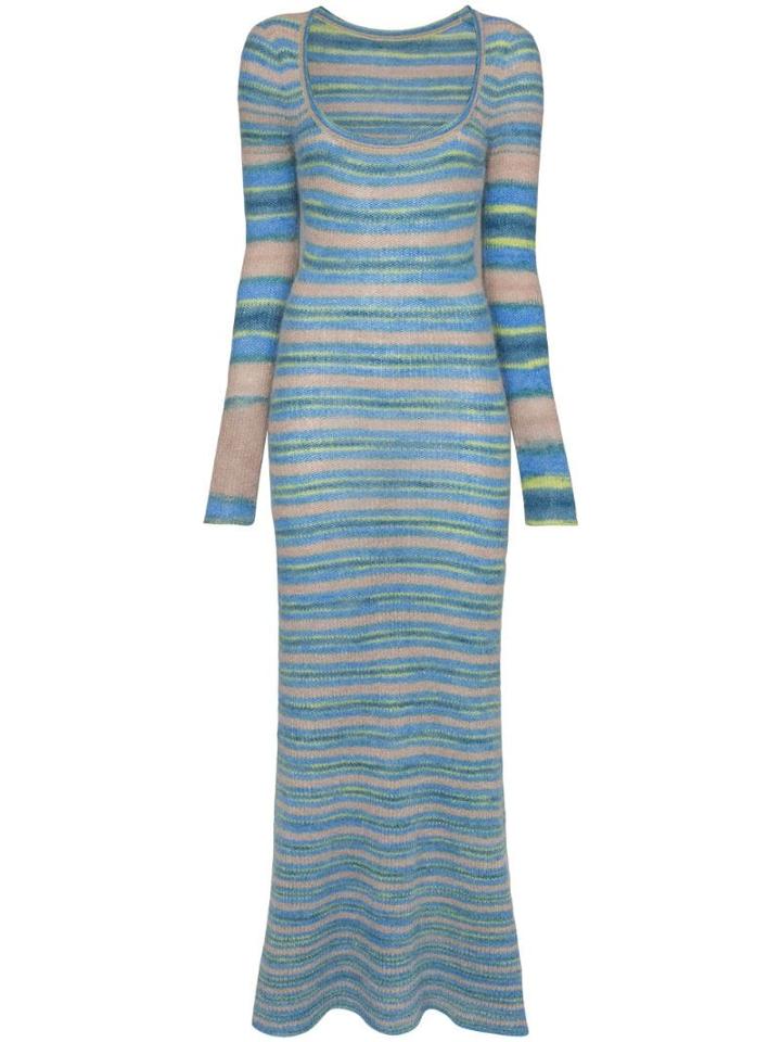 Jacquemus Striped Knit Maxi Dress - Blue
