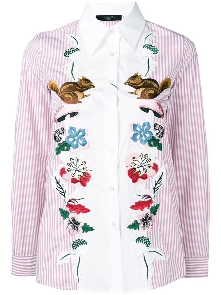 Weekend Max Mara Embroidered Striped Shirt - Pink