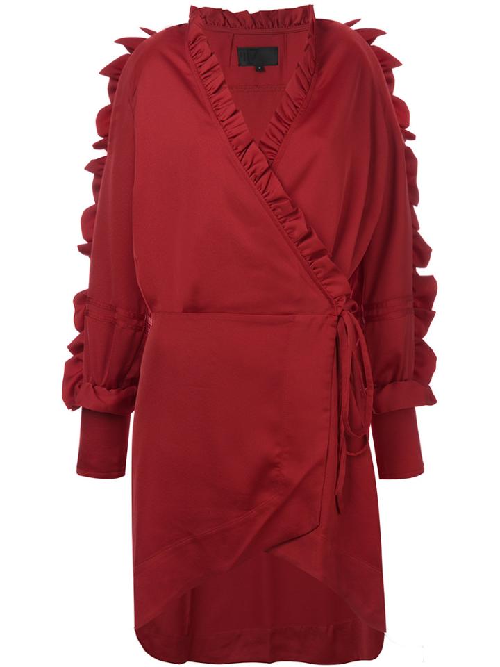 Iil7 Ruffle Detail Short Dress - Red
