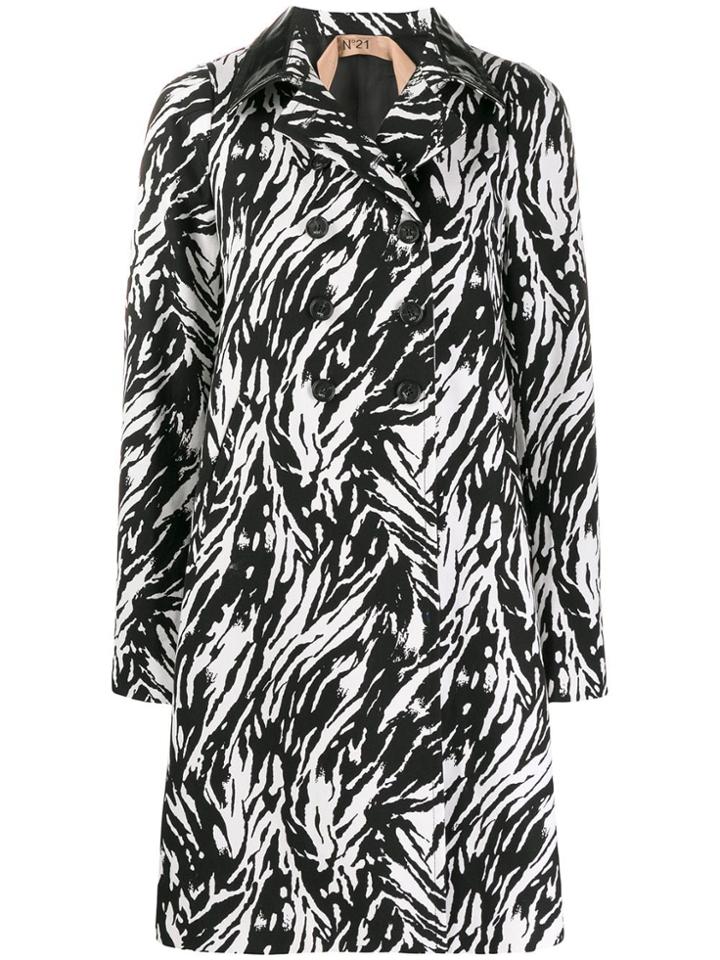 Nº21 Animal Print Peacoat - Black