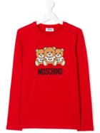 Moschino Kids Logo Long-sleeve T-shirt - Red