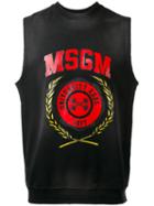 Msgm Sleeveless Logo Tank, Men's, Size: Large, Black, Cotton