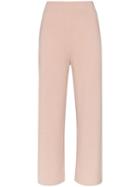 Le Kasha India Wide Leg Cropped Cashmere Trousers - Pink
