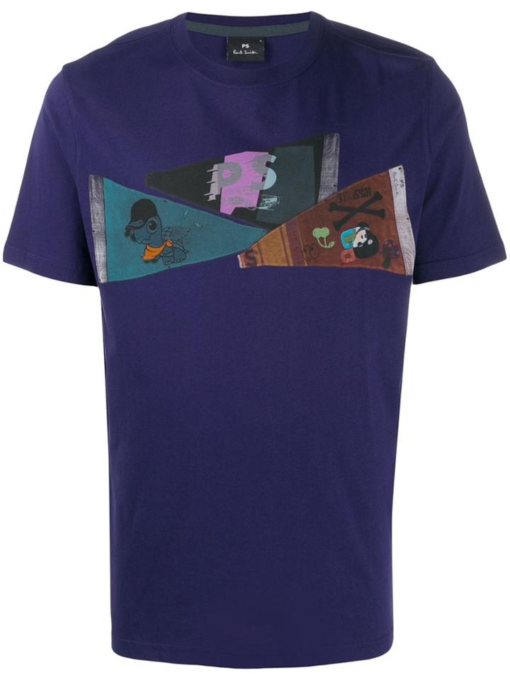 Ps Paul Smith Flags Print T-shirt - Blue