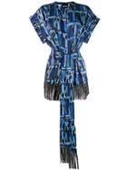 Just Cavalli Embellished Fringed Top - Blue
