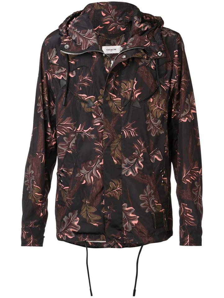 Coach Printed Hooded Windbreaker - Black