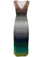 Missoni Stripe Panel Plunge Maxi Dress - Multicolour