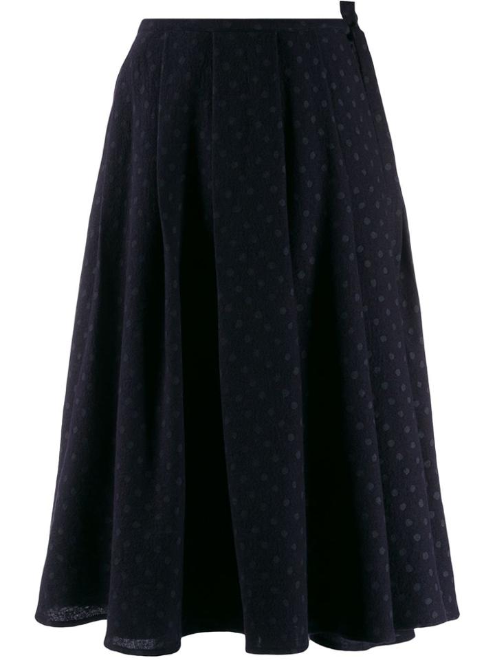 Apuntob Polka Dot Flared Skirt - Blue
