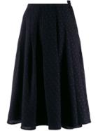 Apuntob Polka Dot Flared Skirt - Blue