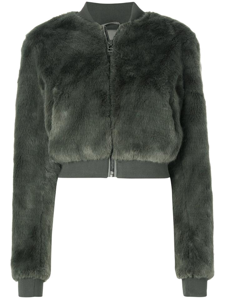 Ash Textured Cropped Jacket - Green