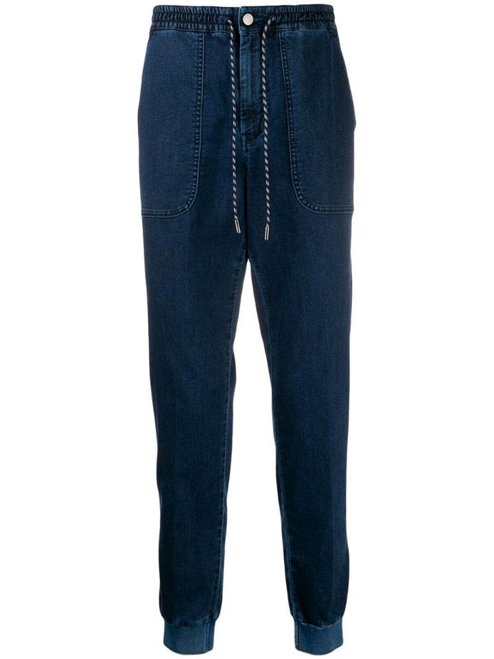 Z Zegna Tapered Leg Denim-joggers - Blue