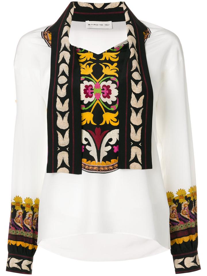 Etro - Folk Blouse - Women - Silk - 42, White, Silk