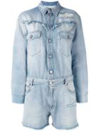 Mm6 Maison Margiela - Denim Playsuit - Women - Cotton - 42, Women's, Blue, Cotton