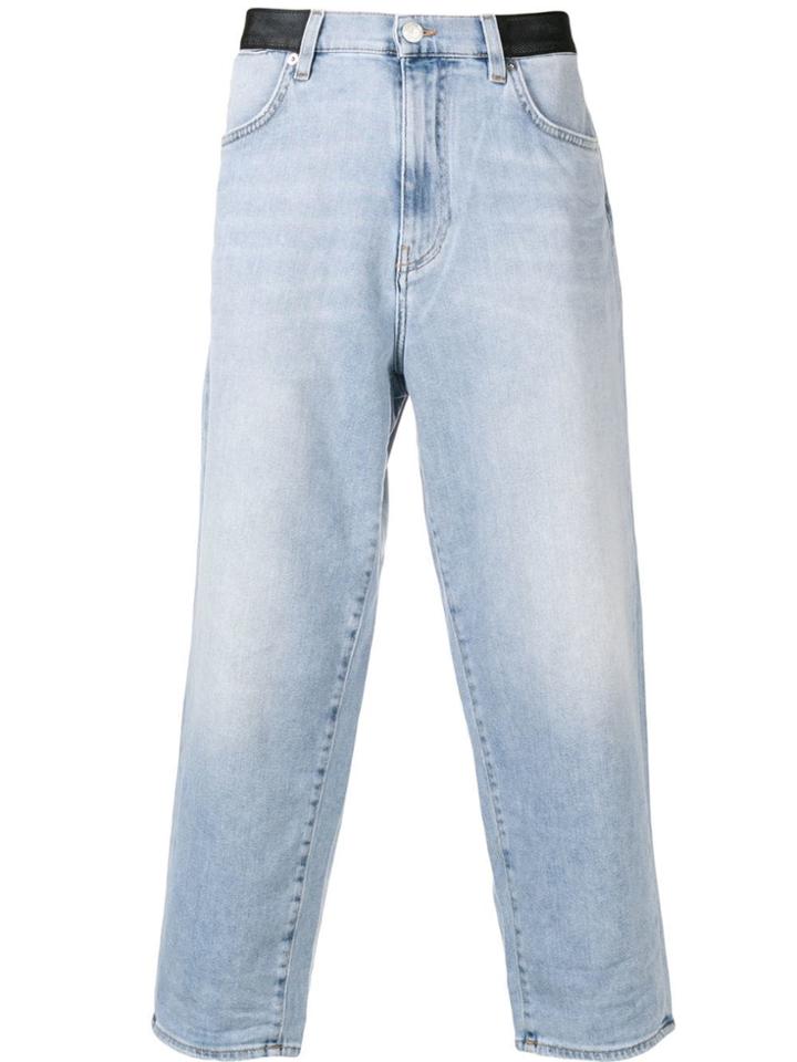 Versace Collection Cropped Straight-fit Jeans - Blue