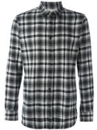 Saint Laurent Classic Western Checked Shirt, Men's, Size: 38, Black, Nylon/wool