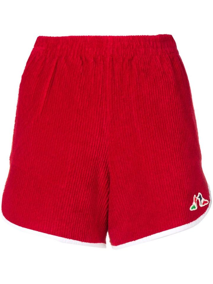 Maison Kitsuné Ribbed Track Shorts - Red