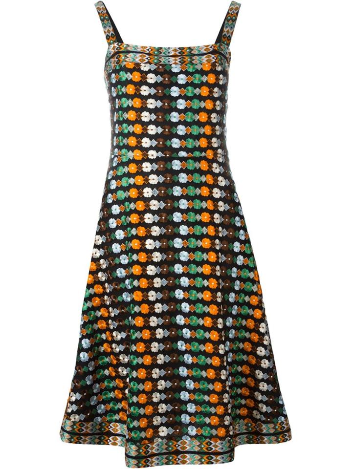 Tory Burch Floral Embroidered Dress - Black