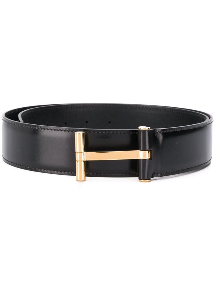 Tom Ford T-buckle Leather Belt - Black