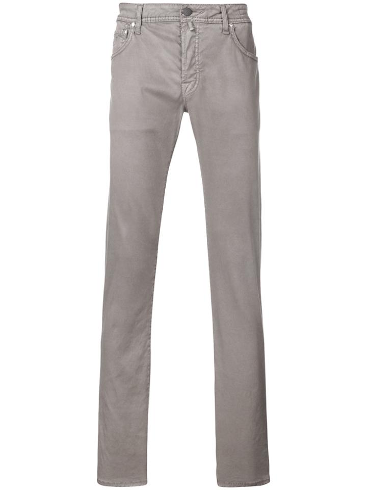 Jacob Cohen Denim-style Straight Leg Trousers - Grey