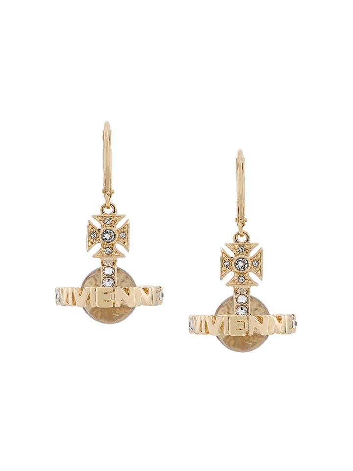 Vivienne Westwood Logo Ball Earrings - Gold