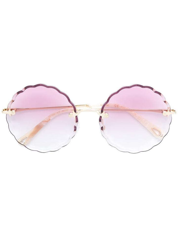 Chloé Eyewear Scallop Edge Sunglasses - Metallic