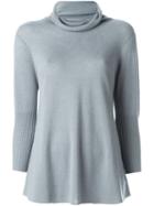 Armani Collezioni High Neck Pullover, Women's, Size: 40, Grey, Cashmere