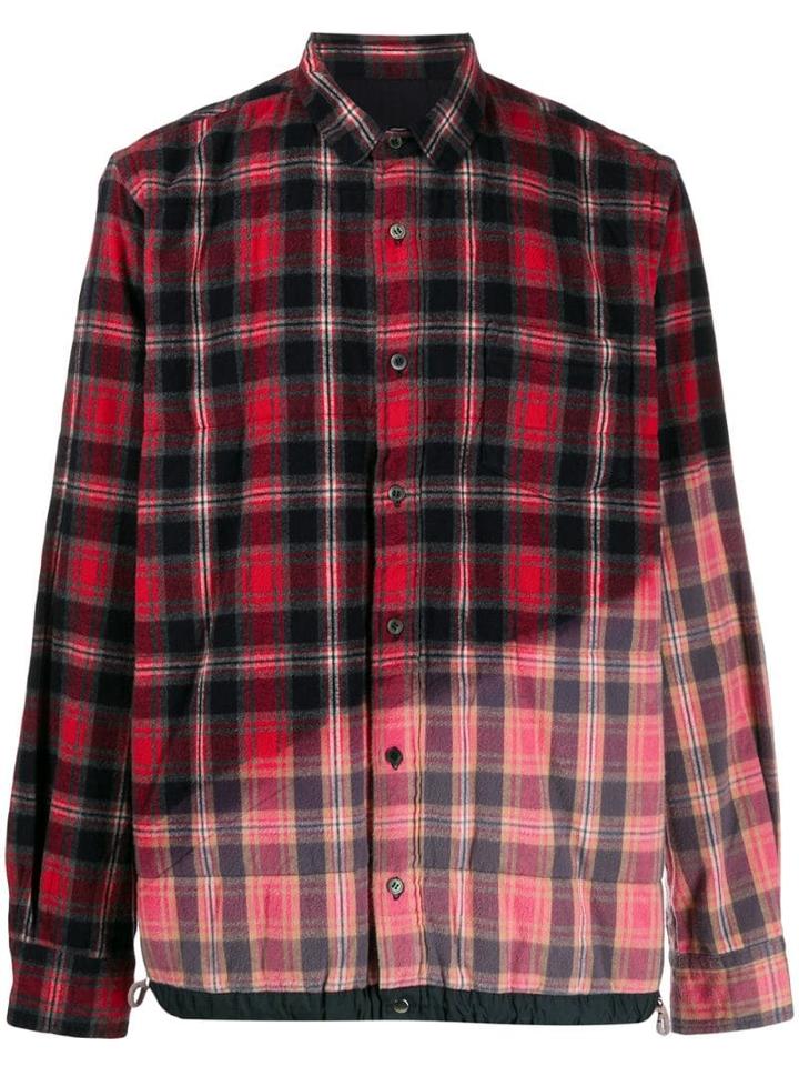 Sacai Fade Out Checked Shirt - Red