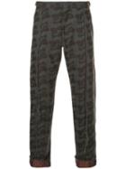 Comme Des Garçons Pre-owned Mixed-print Cropped Trousers - Brown