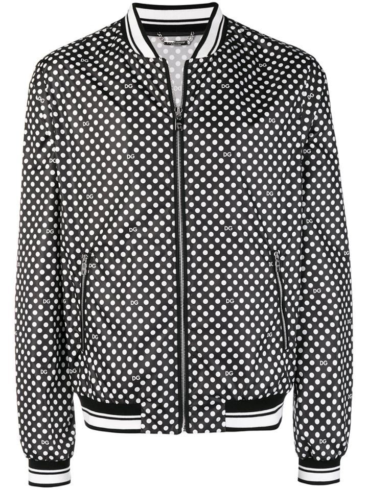 Dolce & Gabbana Polka-dot Bomber Jacket - Black