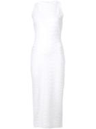 Balmain Sleeveless Midi Dress, Women's, Size: 38, White, Polyamide/viscose