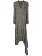 Zambesi Frayed Hem Floral Long Dress - Grey