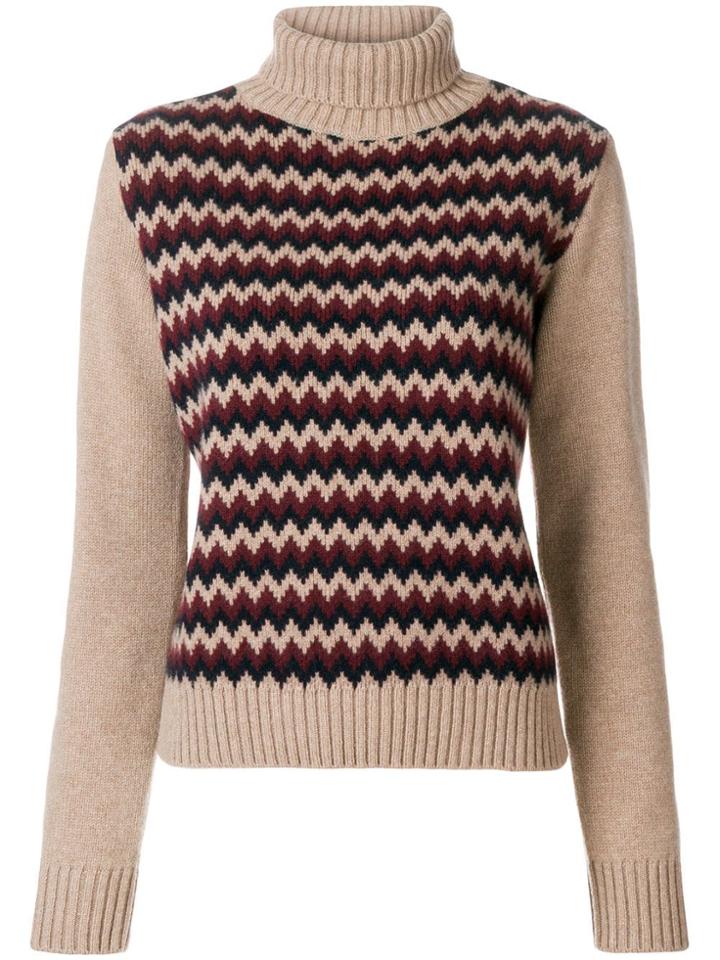 A.p.c. Zigzag Pattern Sweater - Nude & Neutrals
