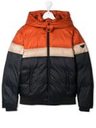 Emporio Armani Kids Teen Colour Blocked Padded Jacket - Orange