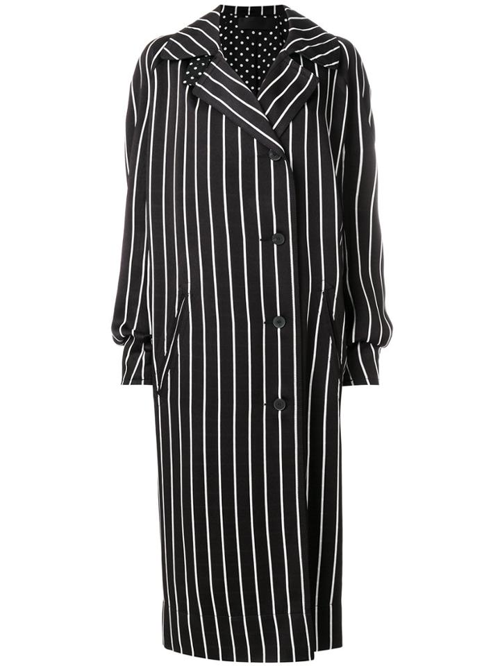 Haider Ackermann Long Striped Coat - Black