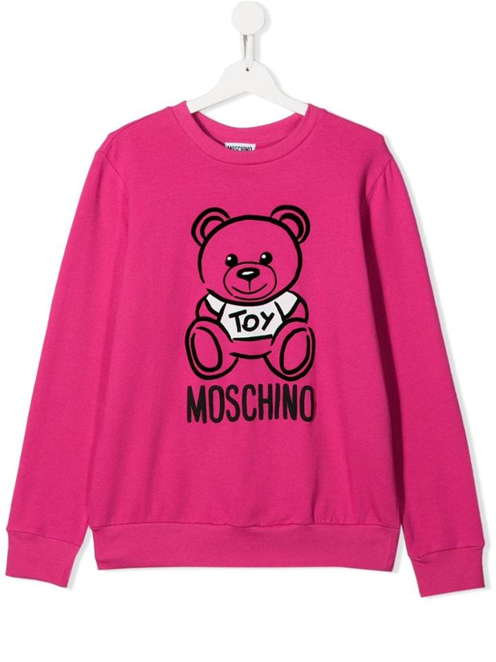 Moschino Kids Teen Teddy Bear Sweatshirt - Pink