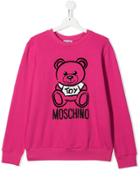 Moschino Kids Teen Teddy Bear Sweatshirt - Pink