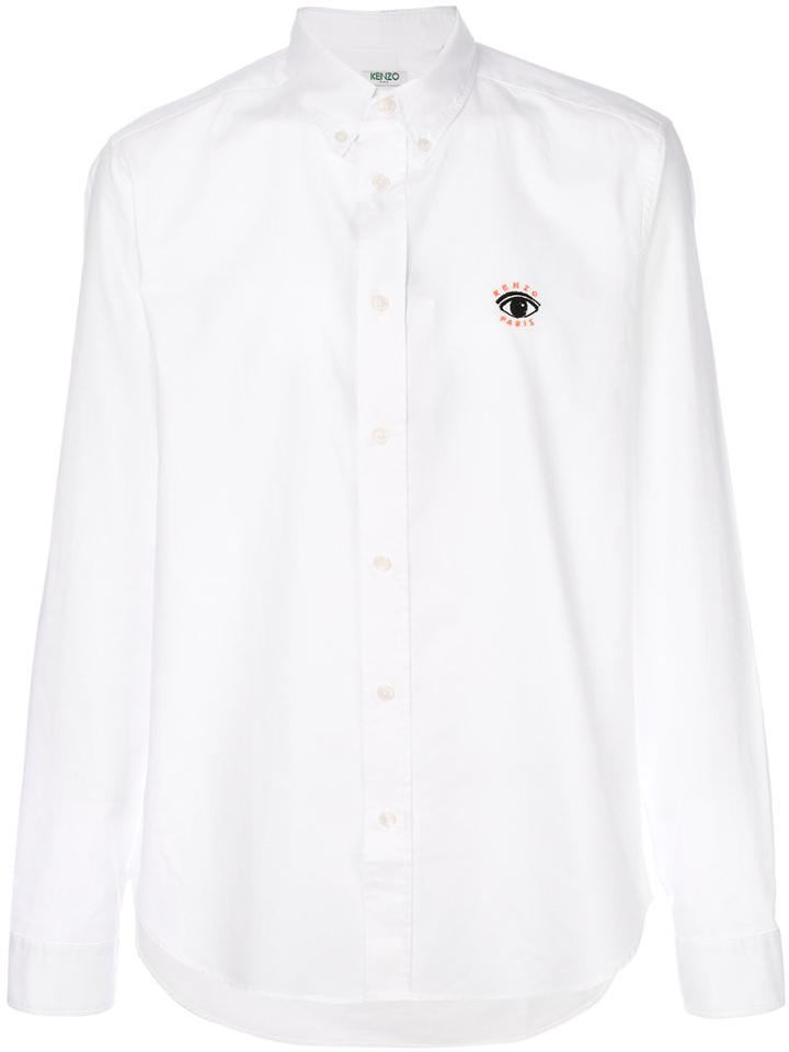 Kenzo - Eye Button Down Shirt - Men - Cotton/polyester - 39, White, Cotton/polyester