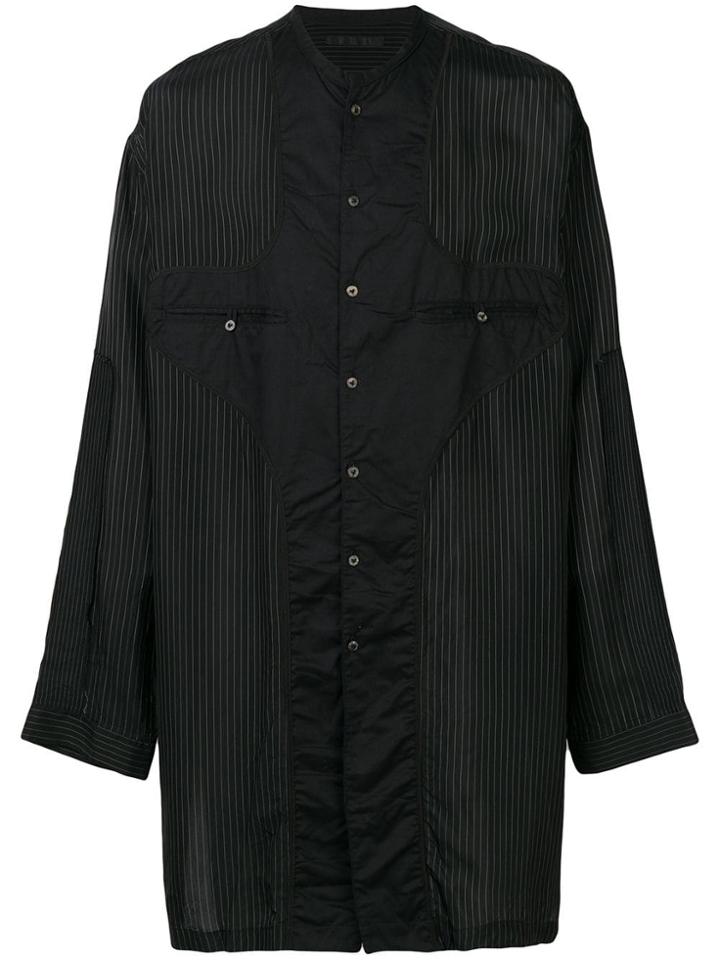 The Viridi-anne Oversized Striped Shirt - Black