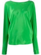 Indress Boat Neck Blouse - Green