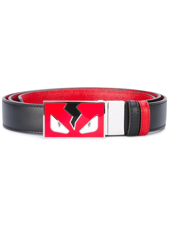 Fendi - Faces Belt - Men - Calf Leather - One Size, Black, Calf Leather