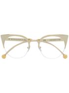 Retrosuperfuture Half Cat Eye Frame Glasses - Metallic