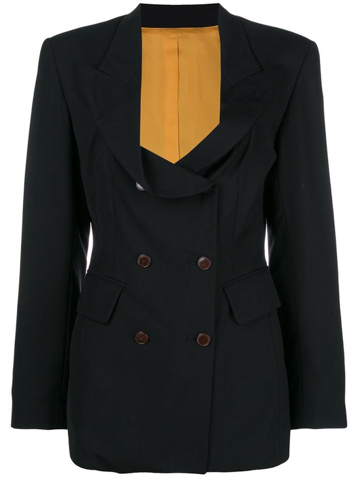 Jean Paul Gaultier Vintage Scoop Neck Double-breasted Jacket - Black