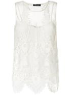 Twin-set Lace Cami Top - White