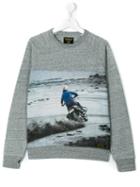 Finger In The Nose - Teen Biker Print Sweatshirt - Kids - Cotton - 14 Yrs, Grey