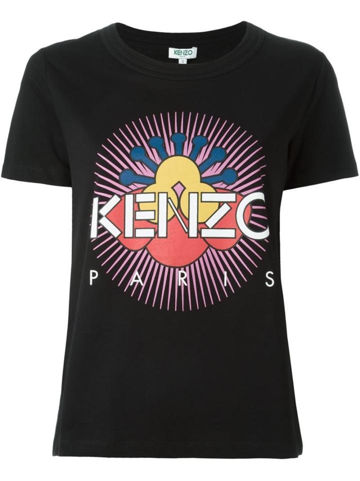 Kenzo Sun Logo Print T-shirt, Women's, Size: Small, Black, Cotton
