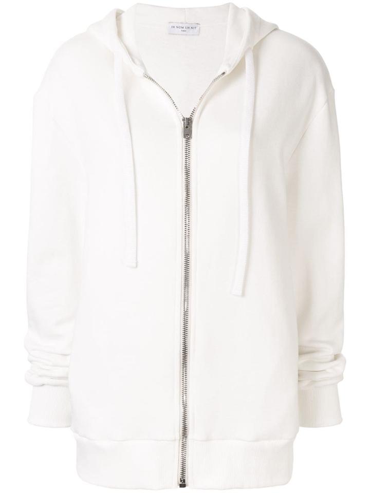 Ih Nom Uh Nit Logo Print Zip-up Hoodie - White