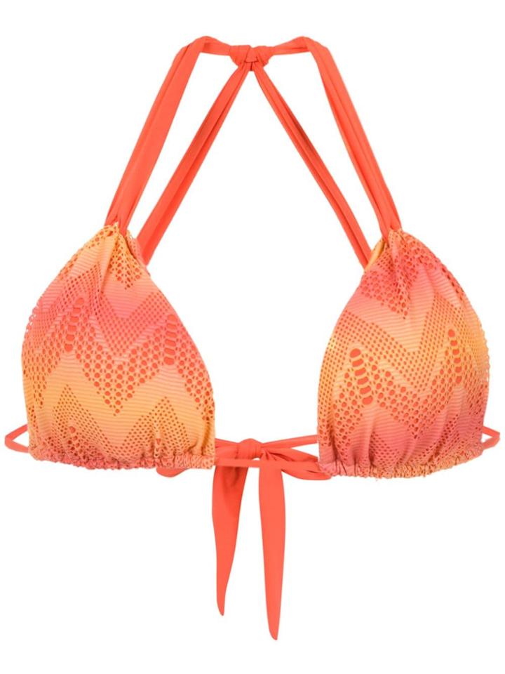 Track & Field Printed Bikini Top - Yellow & Orange