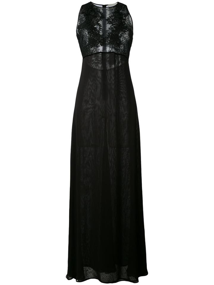 Amen - Long Embellished Lace Panel Dress - Women - Polyamide/viscose/glass - 44, Black, Polyamide/viscose/glass
